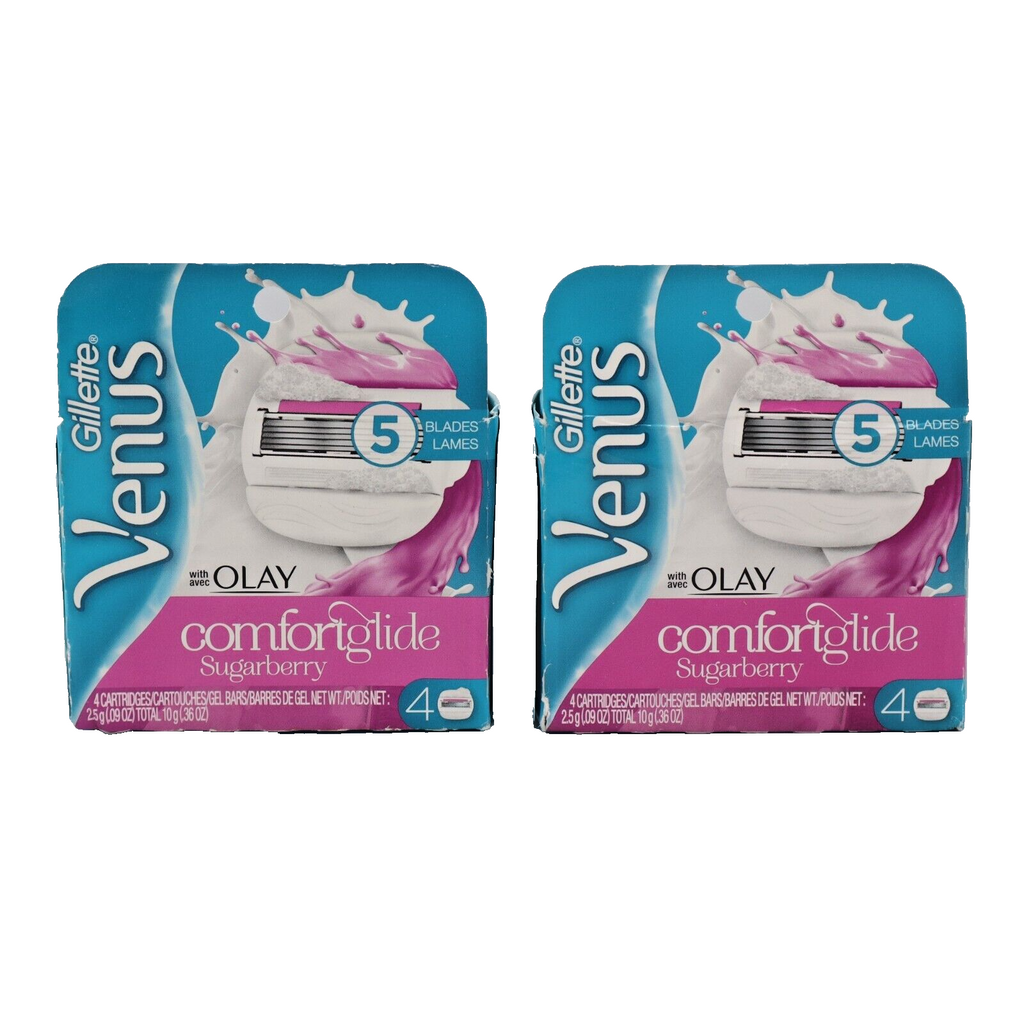 GILLETTE Venus ComfortGlide Olay Sugarberry Women's Razor Blades 4+4=8 Refills