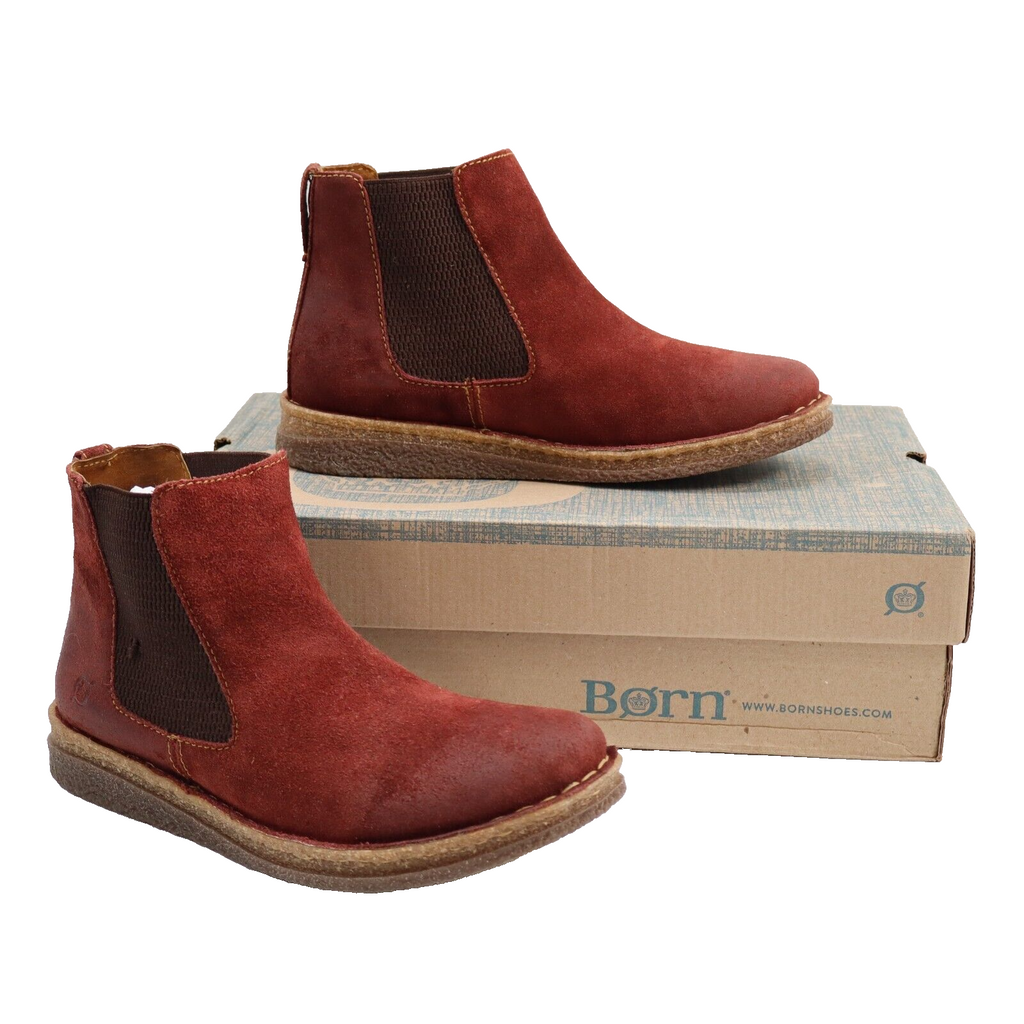 🔥NEW Born Women's Faline Chelsea Boots, Dark Brick Distressed, 8.5US/39.5EU🔥