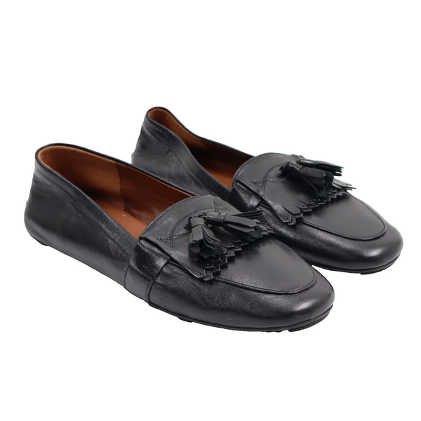 🔥Aquatalia Women's Quinna Driving Shoes Black Soft Leather Tassel, 8US MSRP$375