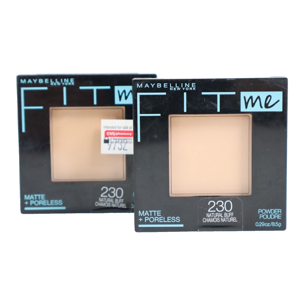 2 X Maybelline New York Fit Me Matte Poreless Powder #230 Natural Buff SHIPS NOW