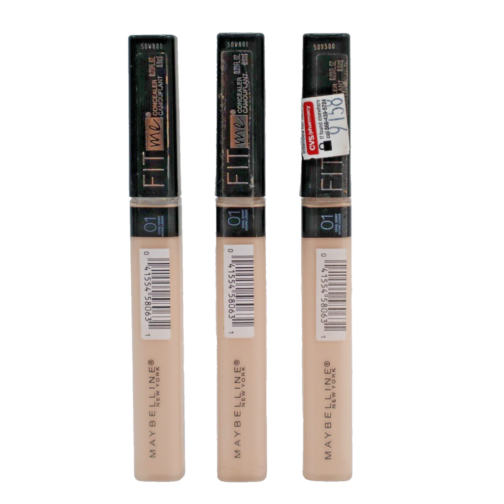 🔥3 X MAYBELLINE Fit Me Concealer Camouflant #01 Cool Ivory NEW SHIPS TODAY🔥