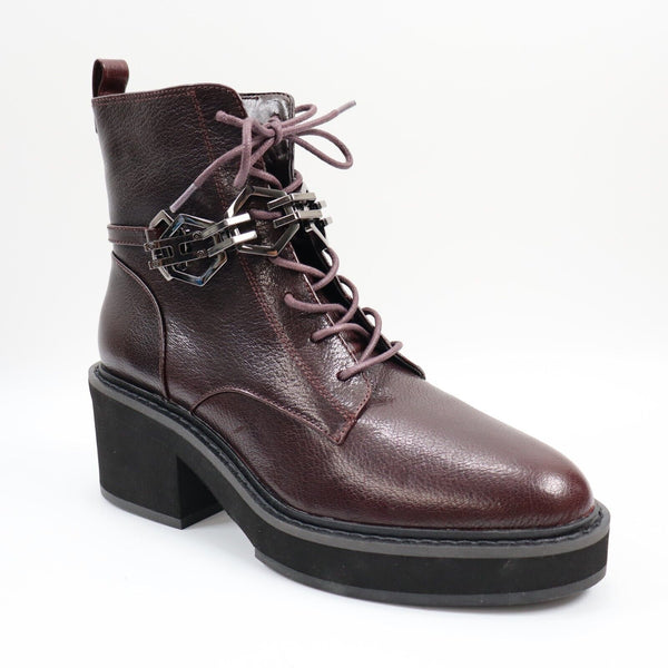 🔥Vince Camuto Keltana Zipper Combat & Lace-up Boots, Wine, 5.5US/36EU, MSRP$189