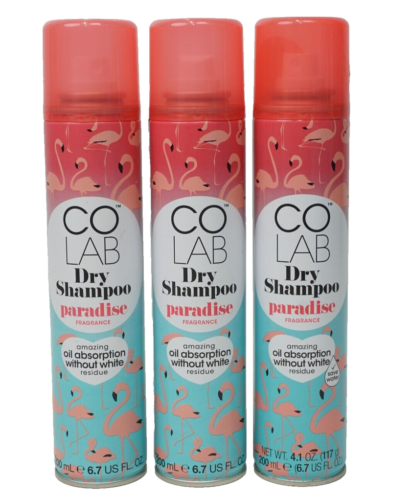 🔥3 PACK CoLab Dry Shampoo Paradise Fragrance 200ml/6.7 Oz #1 Dry Shampoo🔥