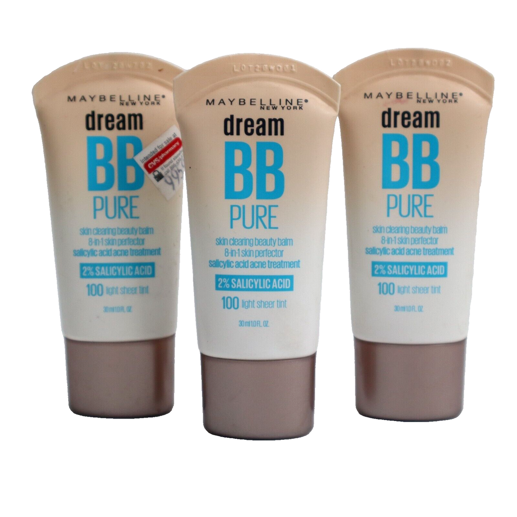 🔥3 PACK Maybelline Dream BB Pure Beauty Balm Sealed 100 Light Sheer Tint NEW🔥