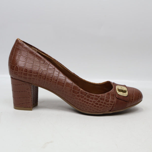 🔥FLAWED Giani Bernini Lorenn Brown Memory Foam Heels Reptile Print, 7 US🔥