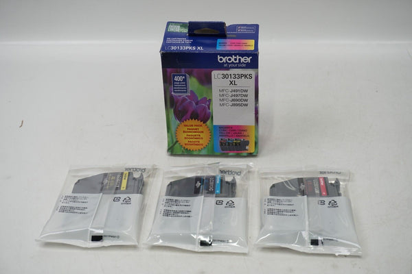 Genuine Brother LC30133PKS Ink Cartridge Tri-pack Cyan, Magenta, Yellow 3 Colors