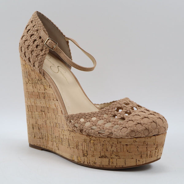 NEW Jessica Simpson Marshela Cork Wedge Ankle Strap Sandals Natural 8.5US/39.5EU