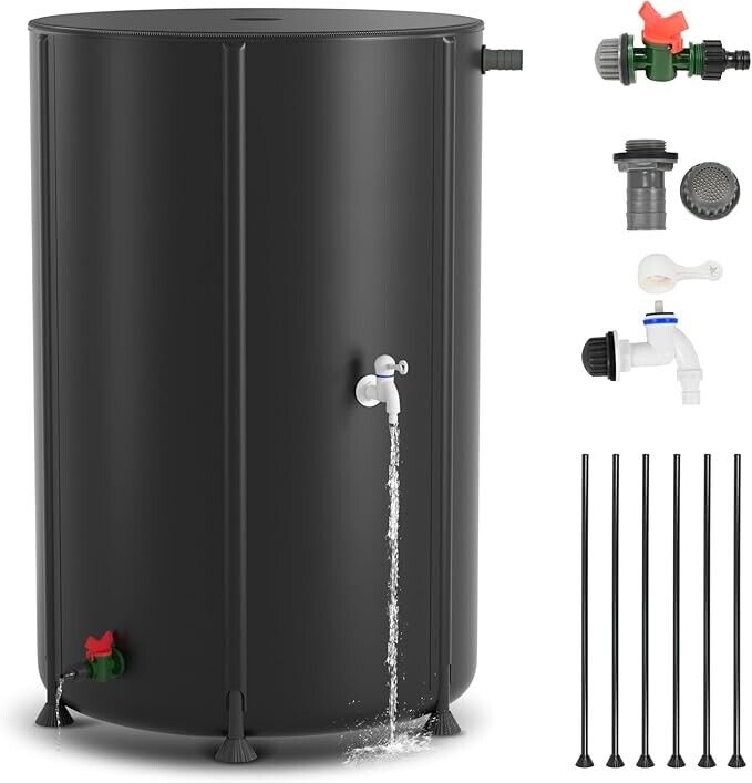 Collapsible Rain Barrel Portable Water Storage Tank Rainwater Collection System