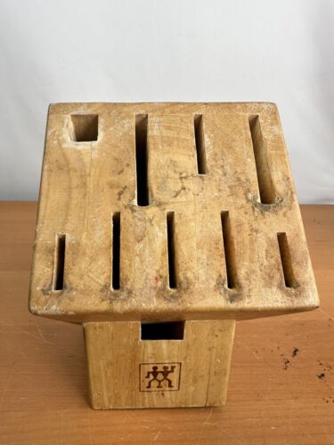 🔥JA Henckels Hardwood Knife Block, Knife Storage, 9-slot Vintage FREE SHIPPING