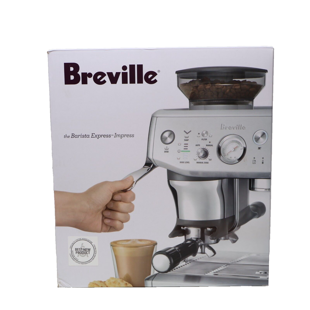 Breville The Barista Express-Impress Espresso Machine BES876BSST1BNA1 Silver NEW