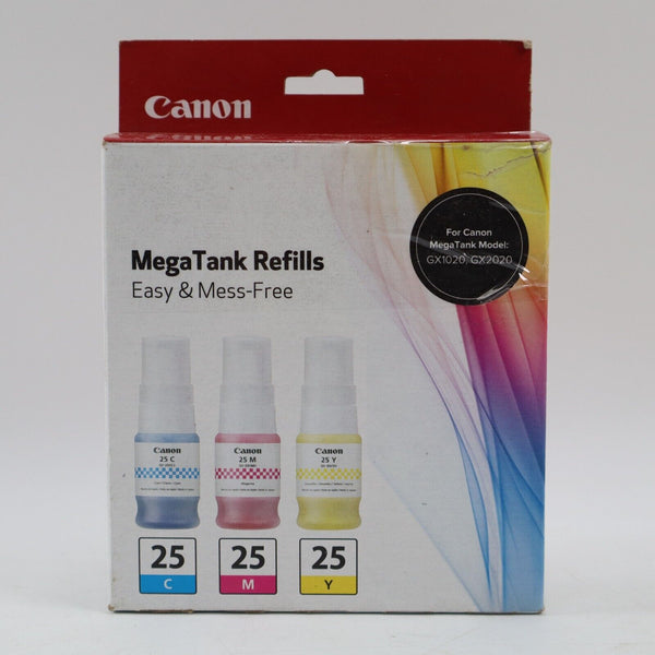 🔥Canon MegaTank GI-25 CMY 3 Ink Bottles Pack Cyan/Magenta/Yellow SHIPS TODAY🔥