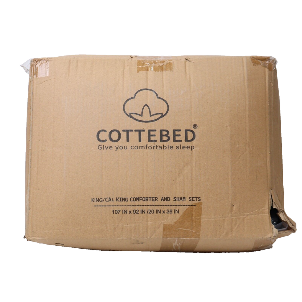 Cottebed BZ001DONG King/Cal King Comforter and Sham Set Navy Blue New Damaged Bx