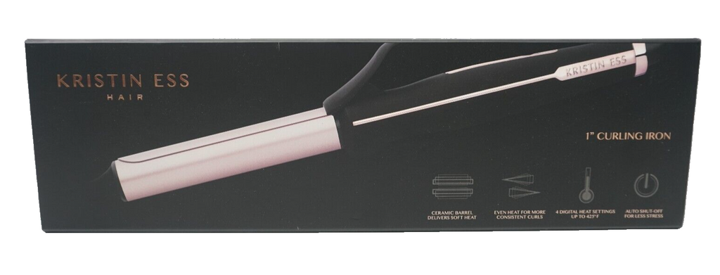 Kristin Ess Hair 1 Inch Ceramic Curling Iron for Beach Waves KES0196