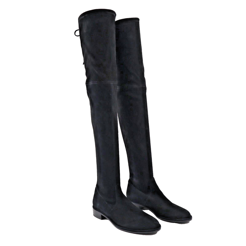 🔥NEW STUART WEITZMAN Lowland Stretch Suede Over the Knee Boots Black 9US/39.5EU