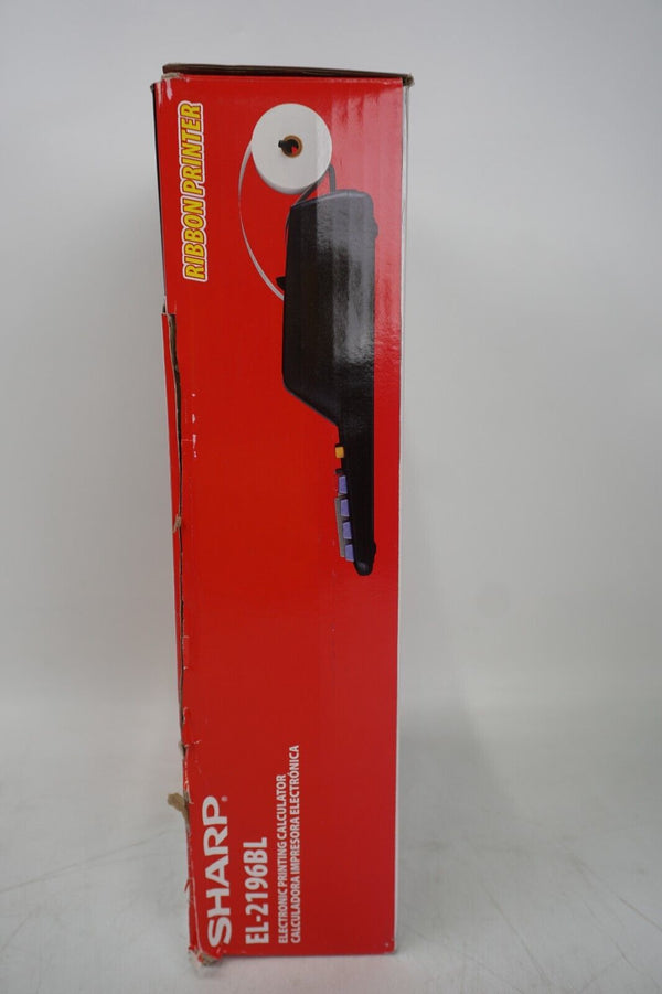 Sharp EL-2196BL 12-Digit Desktop 2-Color Printing Ribbon Calculator Black