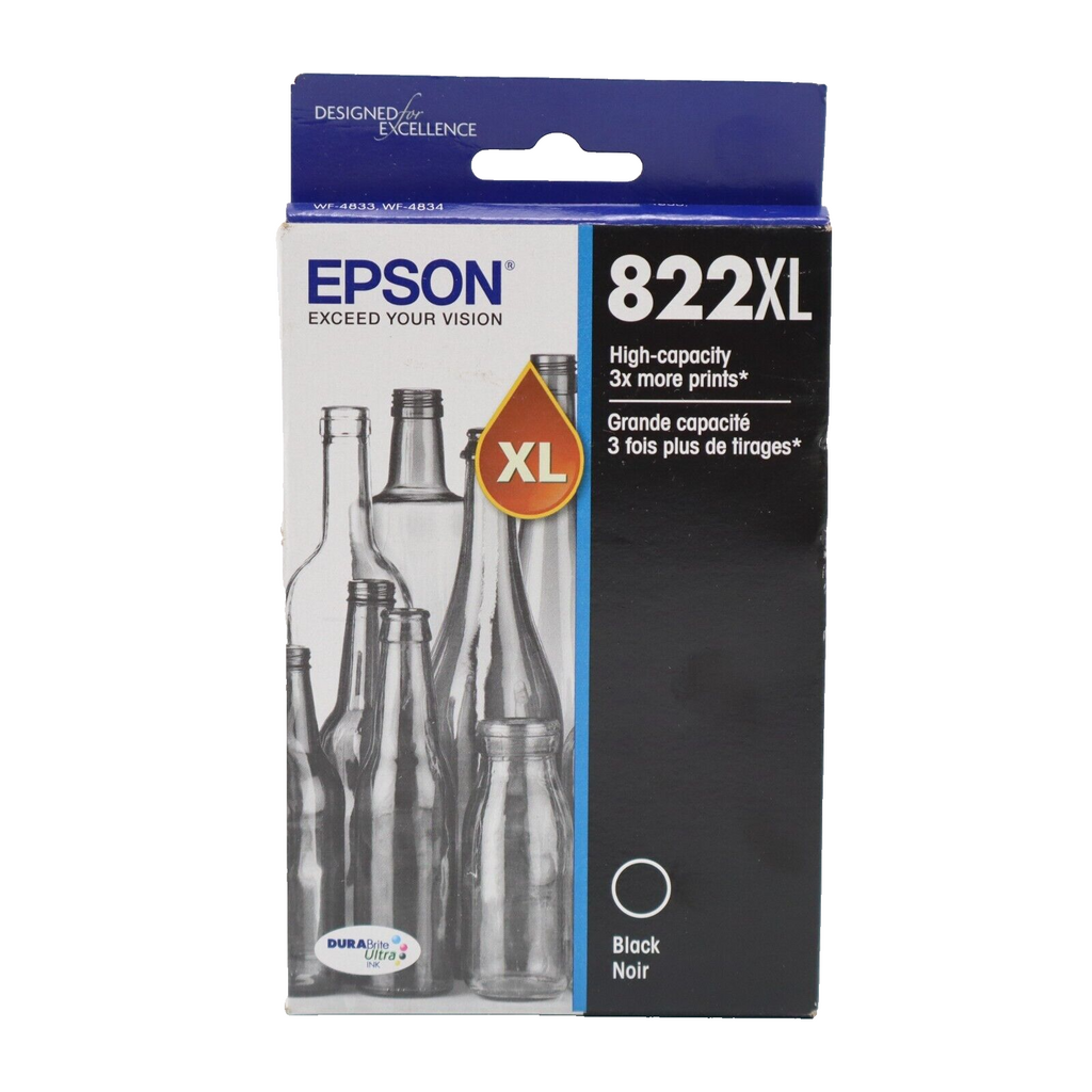 🔥NEW Epson 822XL Single Ink Cartridge Black T822XL120-CP Exp 12/2026+ SHIPS NOW