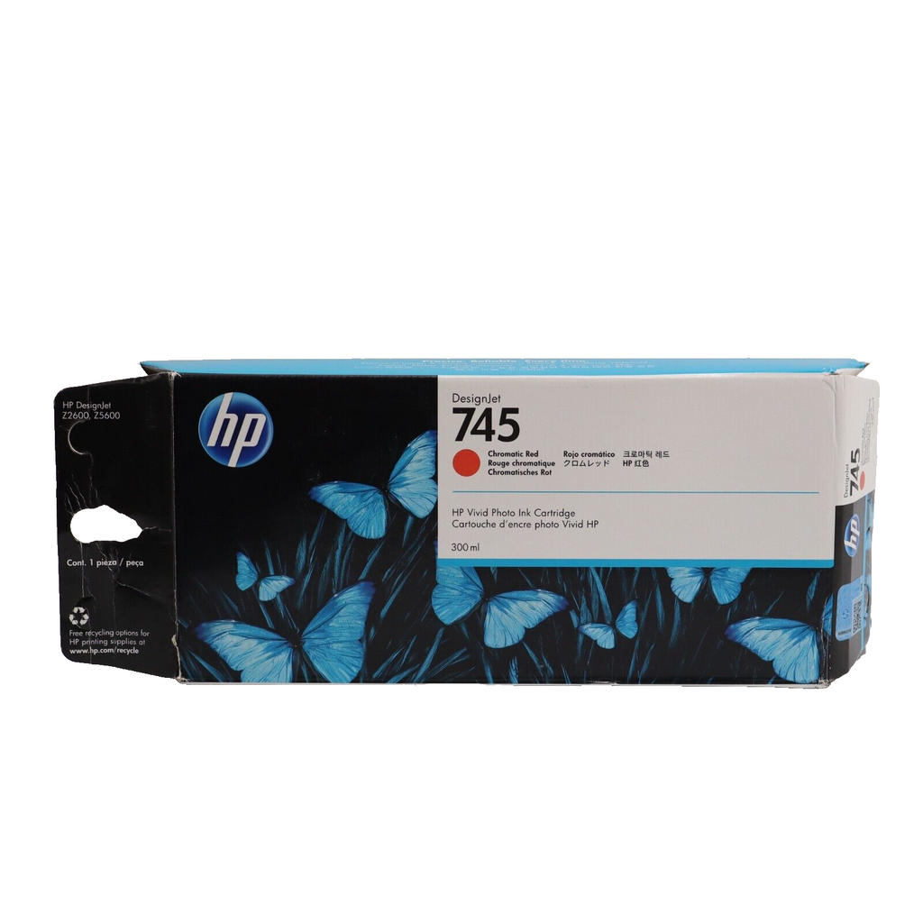 🔥96% FULL HP 745 Chromatic Red 300ml Ink Cartridge F9K04A DesignJet Z2600 10/24