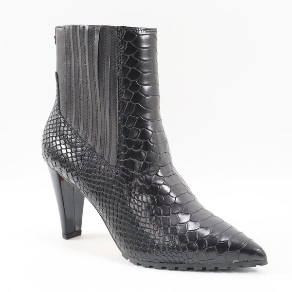 🔥Donald J. Pliner Deniz Snake Embossed High Heel Booties, Black, 5US MSRP$110🔥