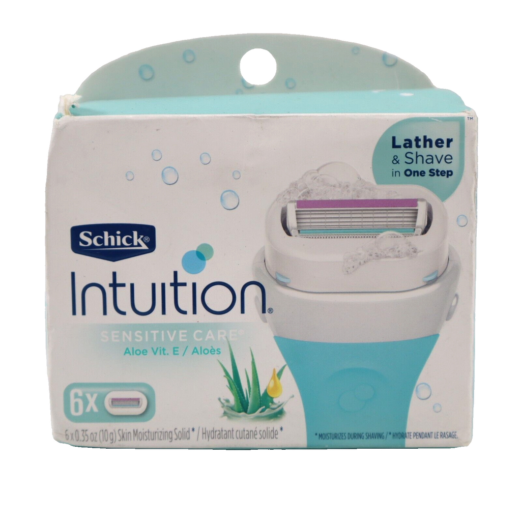 NEW Schick Intuition Sensitive Care With Organic Aloe Razor Blades, 6 Cartridges