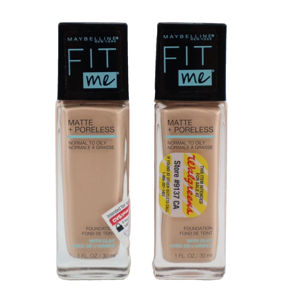 2 X Maybelline Fit Me Matte + Poreless Liquid Foundation, 112 Natural Ivory 1oz