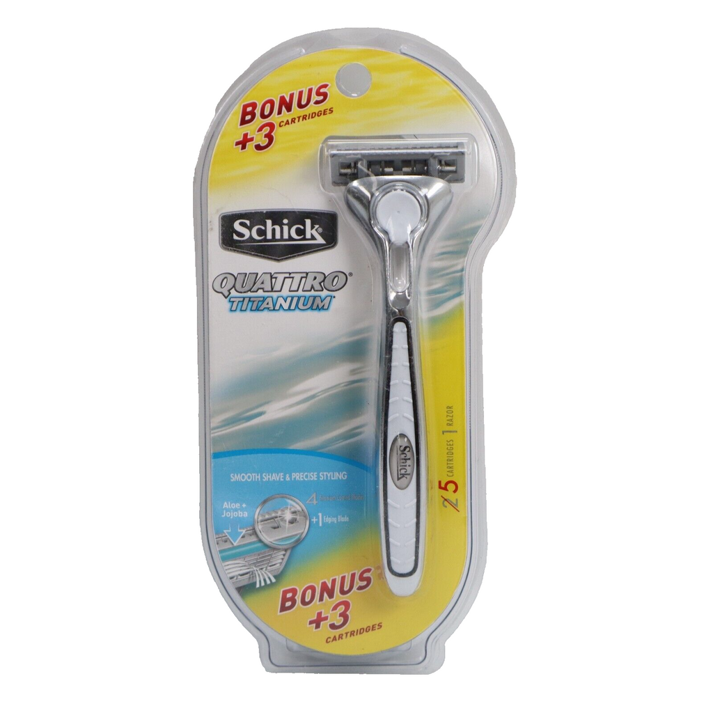 🔥NEW Schick Quattro Titanium Razor for Men, 1 Razor 5 Cartridges SHIPS TODAY🔥