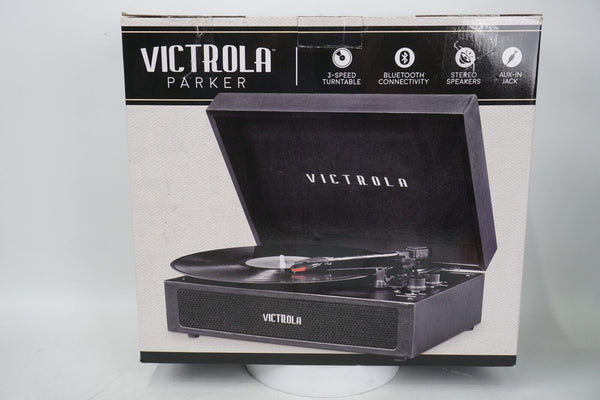 Victrola Parker Bluetooth Suitcase Record Player with 3-speed Turntable - Black