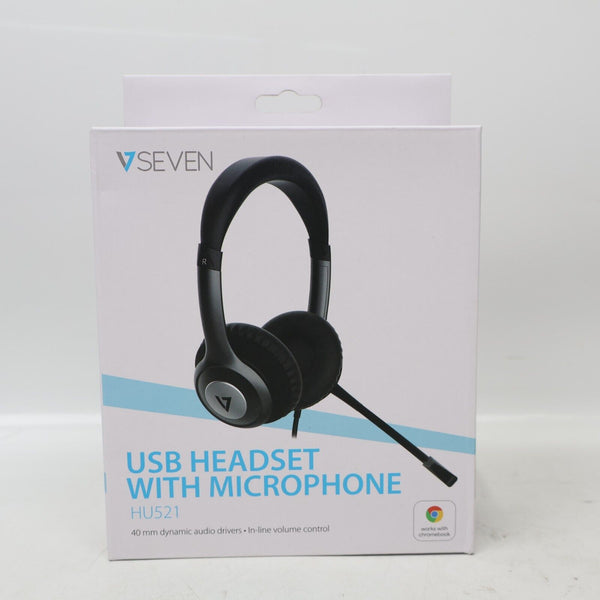 🔥2 PACK V7 AUDIO HU521-2NP Deluxe USB Headset with Boom Microphone NEW SEALED🔥