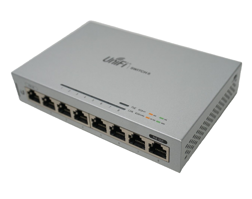 Ubiquiti UniFi Switch 8 US-8 24W 8 Port PoE Gigabit Network w NON ORIGINAL Power