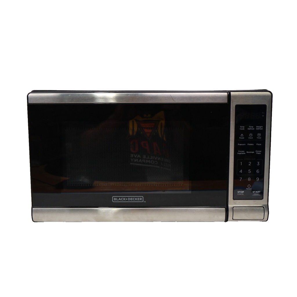 ♨️🔥SEE NOTES BLACK+DECKER 0.7 cu ft 700W Microwave Oven EM720CB7 Dented Works🔥