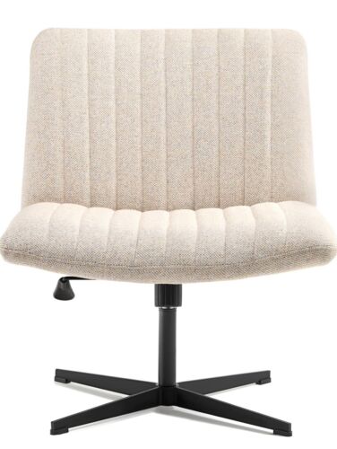 🔥LEAGOO Armless Office Desk Chair, Fabric Padded Height Adjustable Wide Seat🔥
