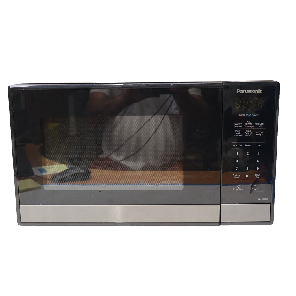 Panasonic NN-SB438S Auto Cook Microwave Oven 0.9 Cubic Foot Works See Notes