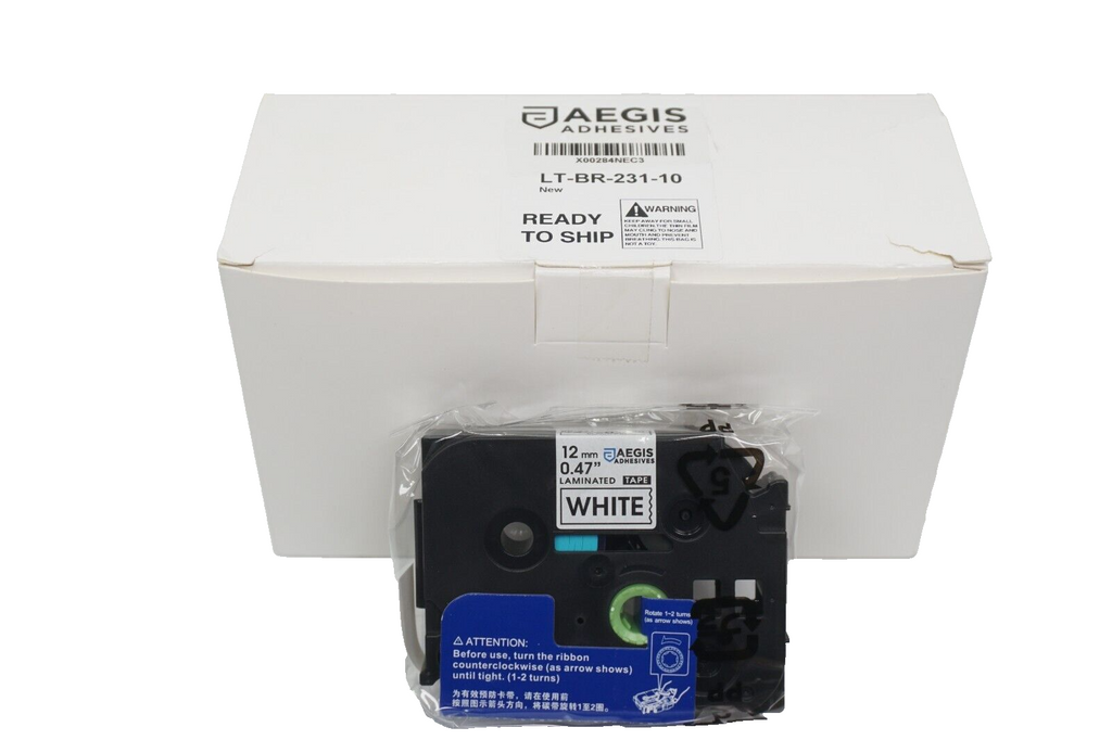 🔥Aegis 10-Pack Label Tape Replacement for TZE-231 TZ-231 TZe231 12mm 0.5" White