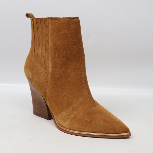 🔥NEW Marc Fisher Women's Mariel Ankle Boots Stacked Heel Zip Brown Suede 7M🔥
