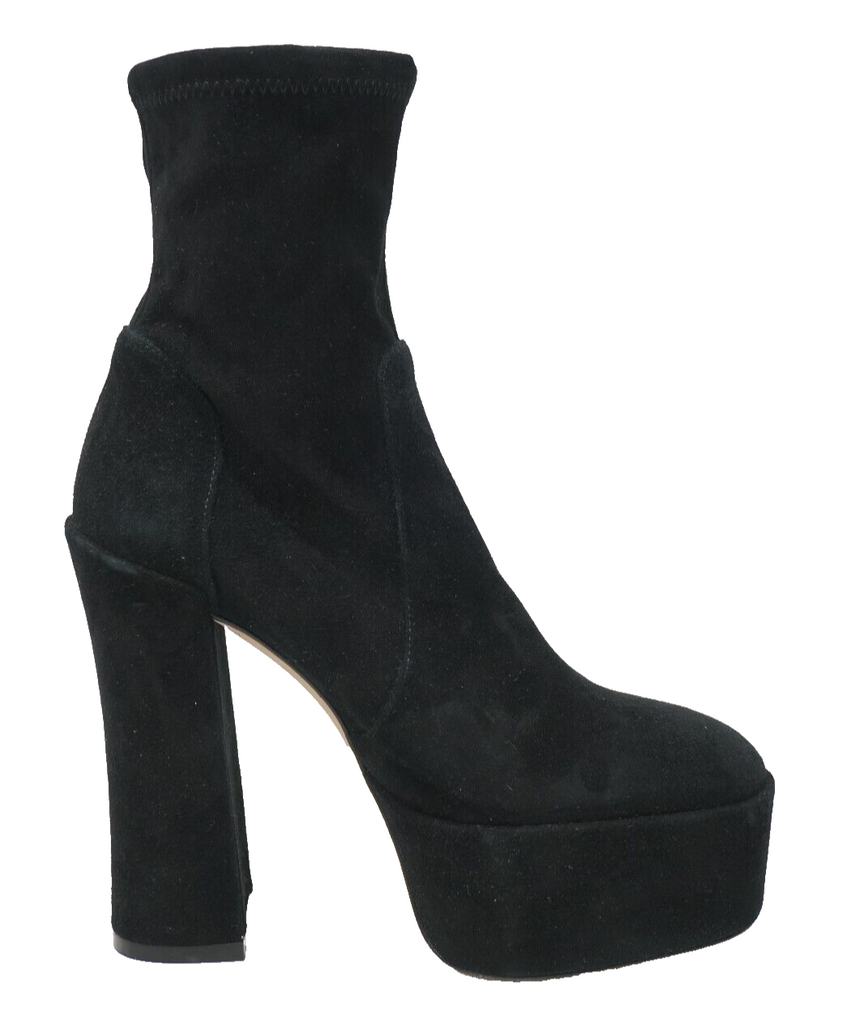 🔥STUART WEITZMAN Skyhigh 145 Platform Bootie Suede Black Size 6.5B MSRP $695🔥