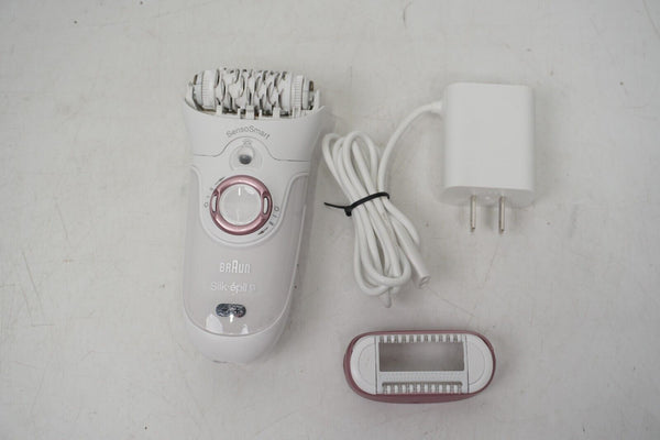 Braun Silk Epil 9 5378 White Rose Gold Portable Wet & Dry Hair Removal Epilator