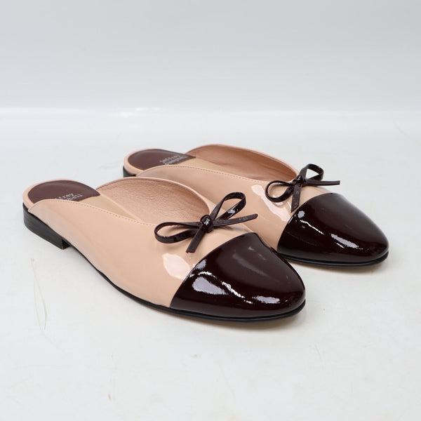 🔥Jeffery Campbell Ballet Cap Toe Mule Natural Brown Patent 5.5US/36EU MSRP $150