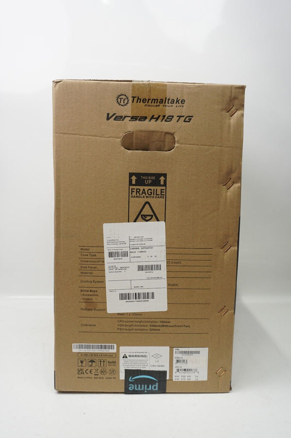 Thermaltake Versa H18 Tempered Glass MATX/Mini ITX Case, CA-1J4-00S1WN-01