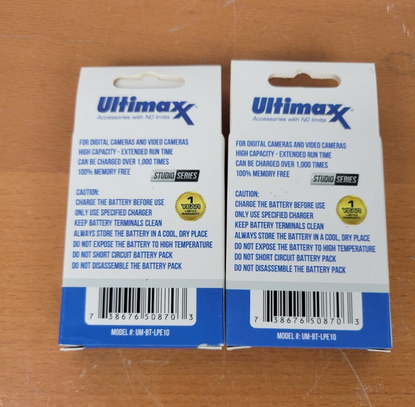 🔥ULTIMAXX Replacement Battery for Canon LP-E10 LPE10 - 1600mah -TWO PACK🔥