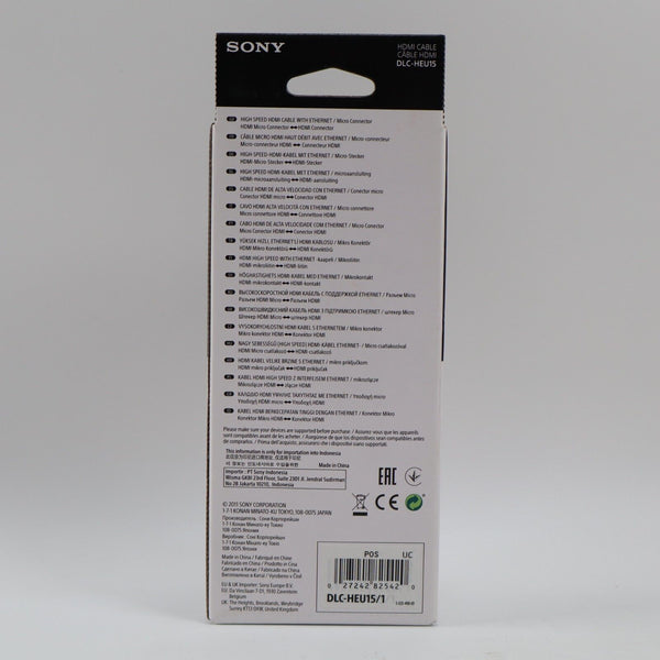 🔥SONY DLC-HEU15A HDMI-micro High Speed Cable Ethernet-enabled 3D Video Support