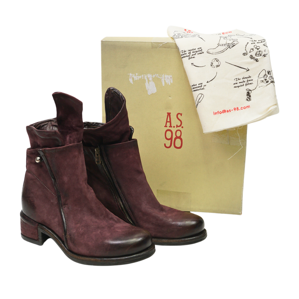 🔥NEW A. S.98 Ibsen Bootie in Eggplant Leather, 9-9.5US/40EU (MSRP $385)