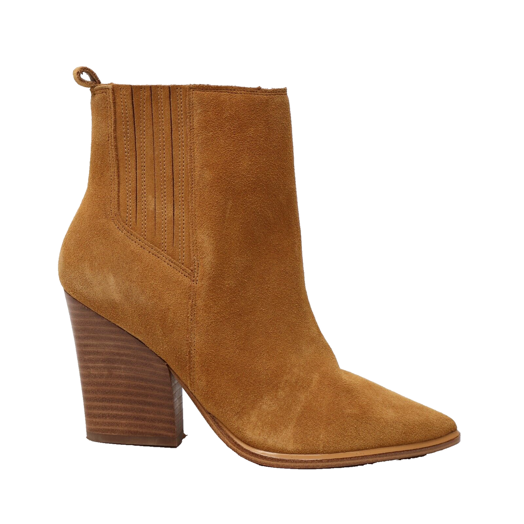 🔥NEW Marc Fisher Women's Mariel Ankle Boots Stacked Heel Zip Brown Suede 7M🔥