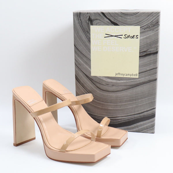 🔥NEW Jeffrey Campbell Hustler Platform Sandal, Nude Patent, 10US, MSRP$135🔥