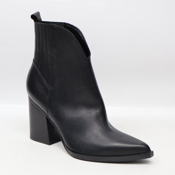 🔥NEW Marc Fisher Matter Block Heel Booties, Black Leather, 9US/40EU SHIPS TODAY