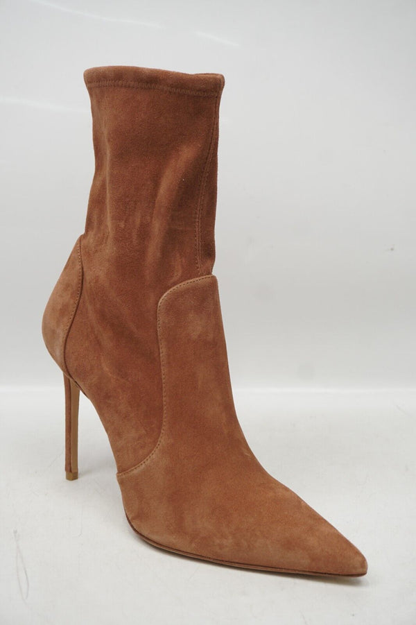 🔥Stuart Weitzman Women's 100mm Stretch Suede Ankle Bootie Brown 12US, MSRP $595
