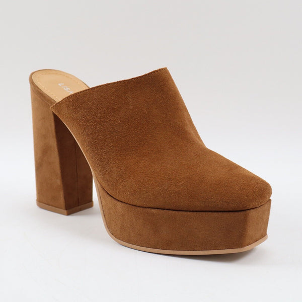 🔥NEW Lisa Vicky Badab Platform Mules, Dark Cognac, 7US/37EU, MSRP$100 SHIPS NOW