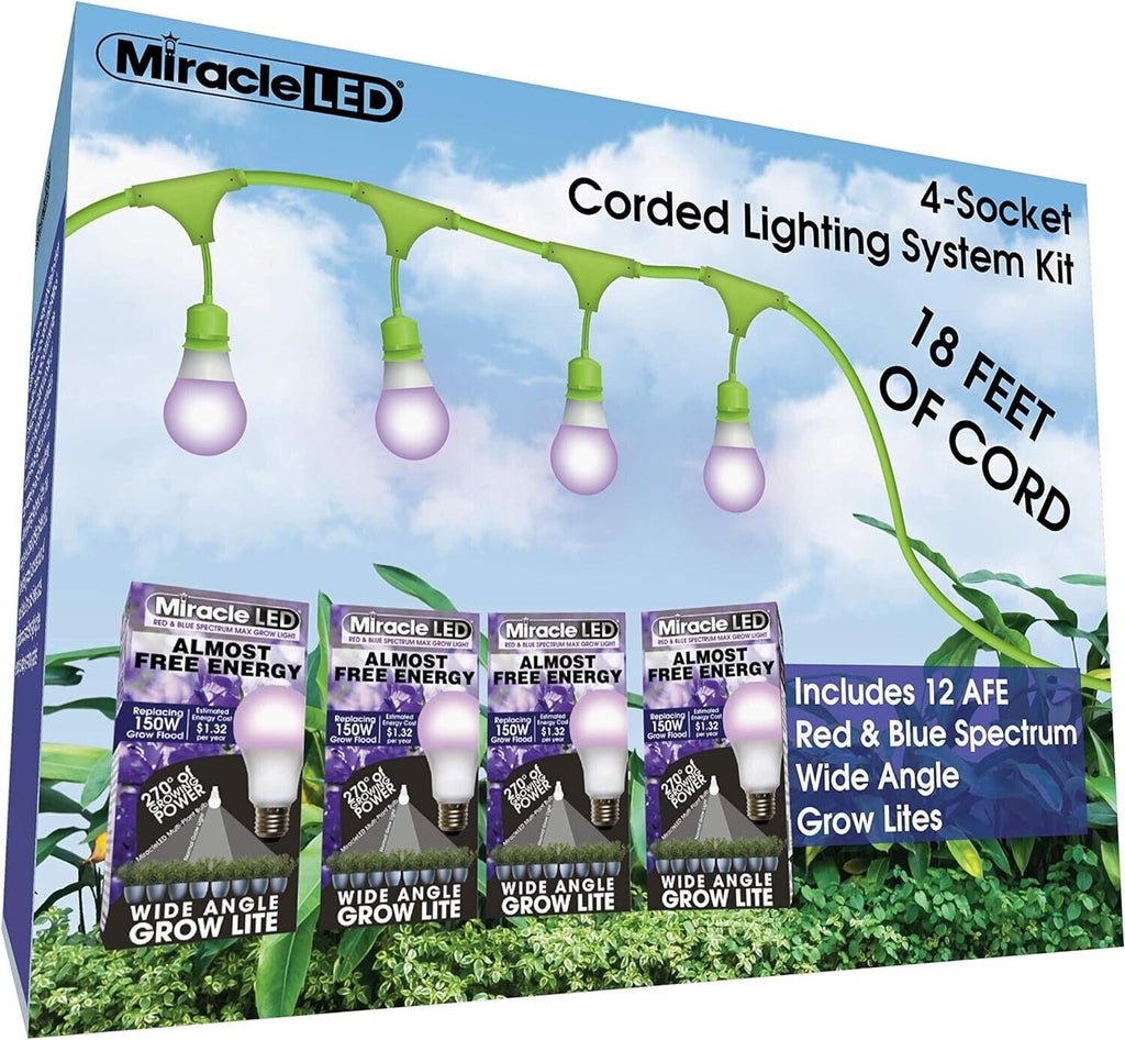 🔥Miracle LED 602615 4-Socket Almost Free Energy Grow Light Kit 3-Pack SHIPS NOW