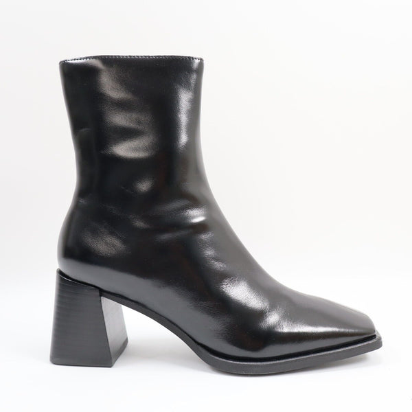 🔥Jeffrey Campbell Sherpal Block Heel Booties Square Toe Boots, Black 8US/38.5EU