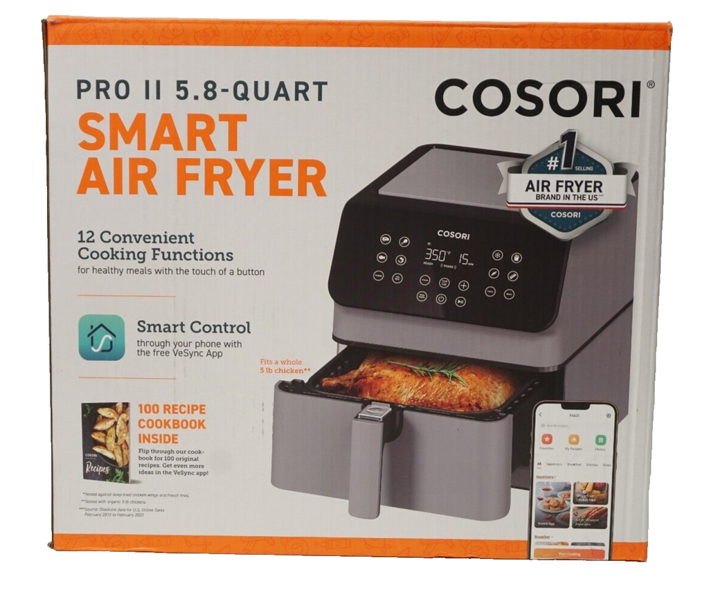 COSORI Pro II 5.8-Quart Smart Air Fryer, Large 12-in-1 Air Fryer New Open Box