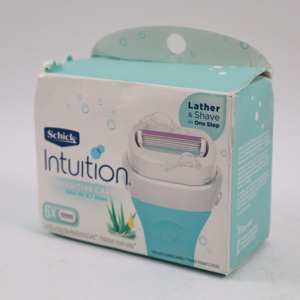NEW Schick Intuition Sensitive Care With Organic Aloe Razor Blades, 6 Cartridges