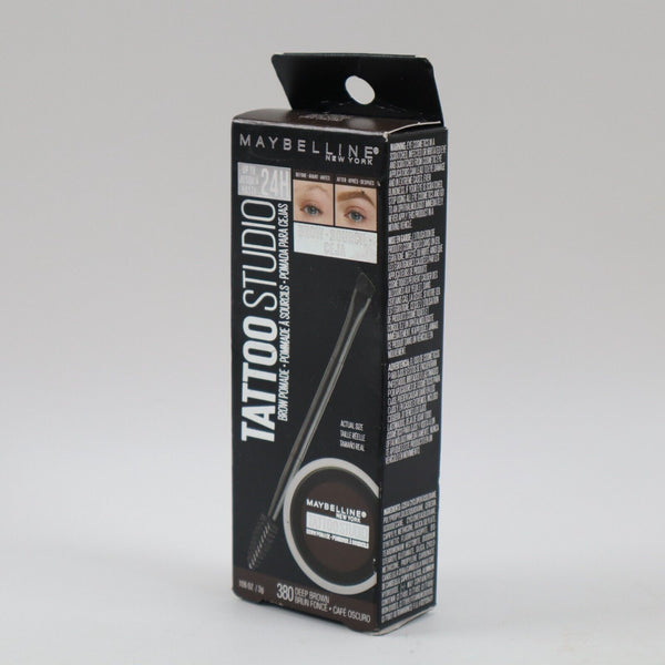 🔥2 PACK Maybelline TattooStudio Brow Pomade Long Lasting Eyebrow 380 Deep Brown